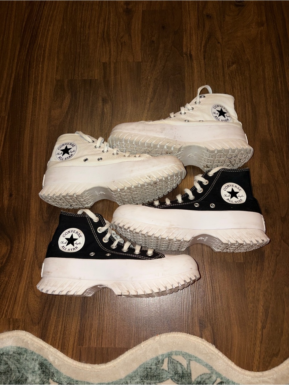 Converse Platform High Top Sneakers - Black & White - Picture 3 of 4